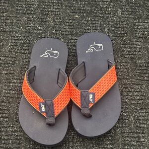 Navy and Orange Flip Flops